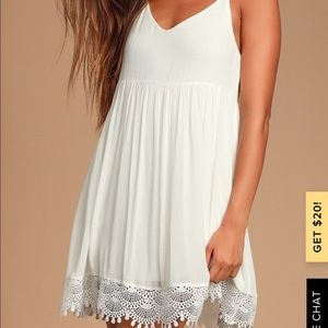 Lulu’s Rhiannon Ivory Lace Babydoll Dress